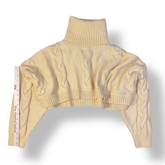 Urban‎ Outfitters Cropped Turtleneck Sweater Womens Size L Yellow - Picture 5 of 9